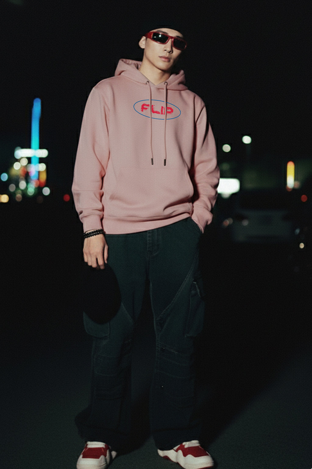 Unstoppable Peach Oversized Printed Hoodie