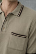 Cappuccino Contrast Beige Flatknit Textured Regular Fit Exclusive Polo T-Shirt