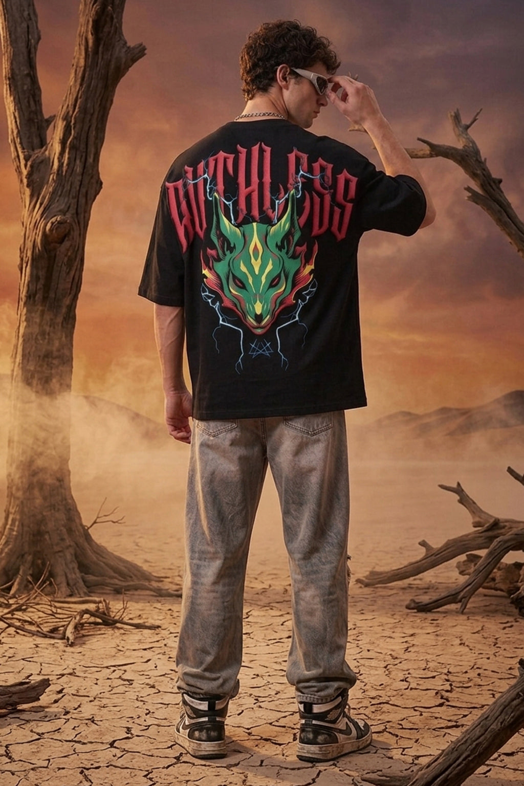 Ruthless Wolf Black 3D Puff Print Exclusive T-shirt Supreme Edition