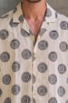 Lunar Circle Beige All Over Printed Oversized Exclusive Shirt
