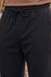 Black Minimalist Loopknit Loose Fit Streetwear Jogger