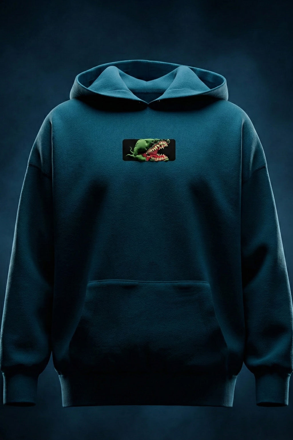 Veirdo Wild Moroccan Blue Oversized Puff Printed Exclusive Hoodie