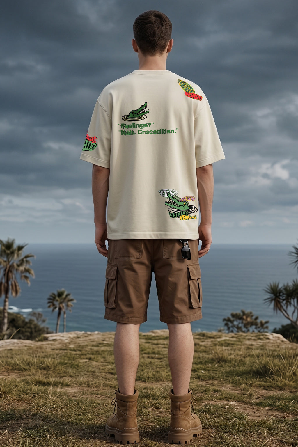 Crocodilian Swanwhite Oversized Puff Printed Exclusive T-shirt