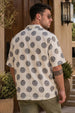 Lunar Circle Beige All Over Printed Oversized Exclusive Shirt