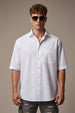 White Plain Regular Fit Half Sleeve Single Pocket Exclusive Shirt