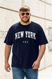 New York Navy Graphic Printed Plus Size T-shirt