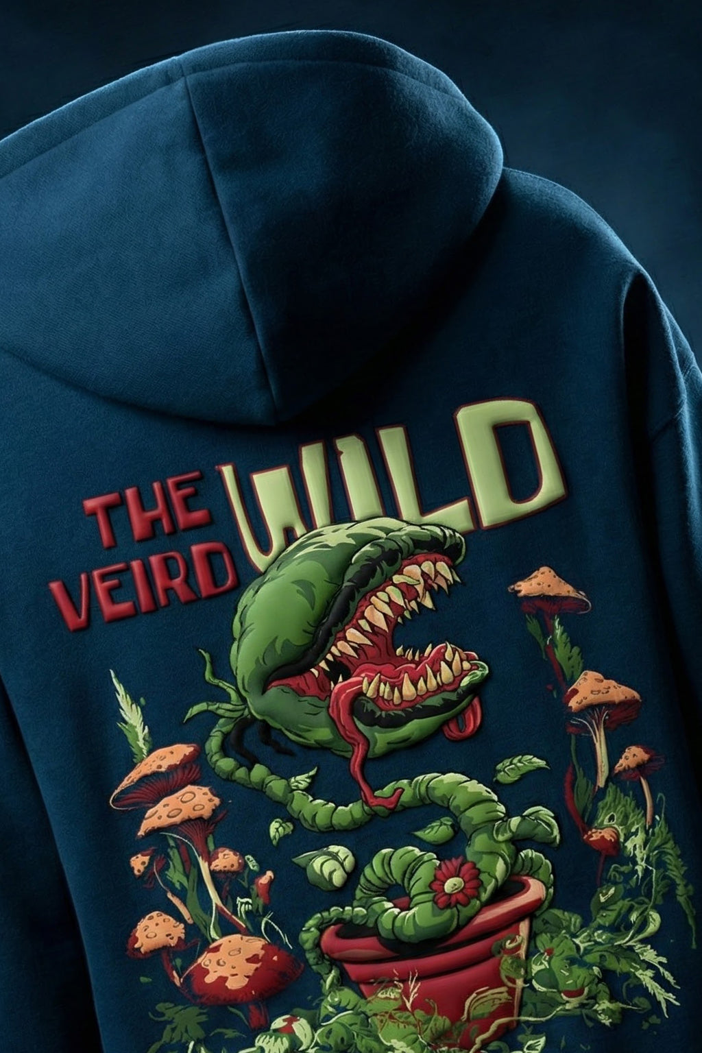 Veirdo Wild Moroccan Blue Oversized Puff Printed Exclusive Hoodie