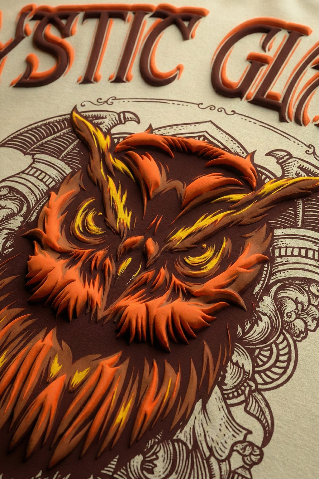 Guardian Owl Swanwhite 3D Puff Print Exclusive T-shirt Supreme Edition