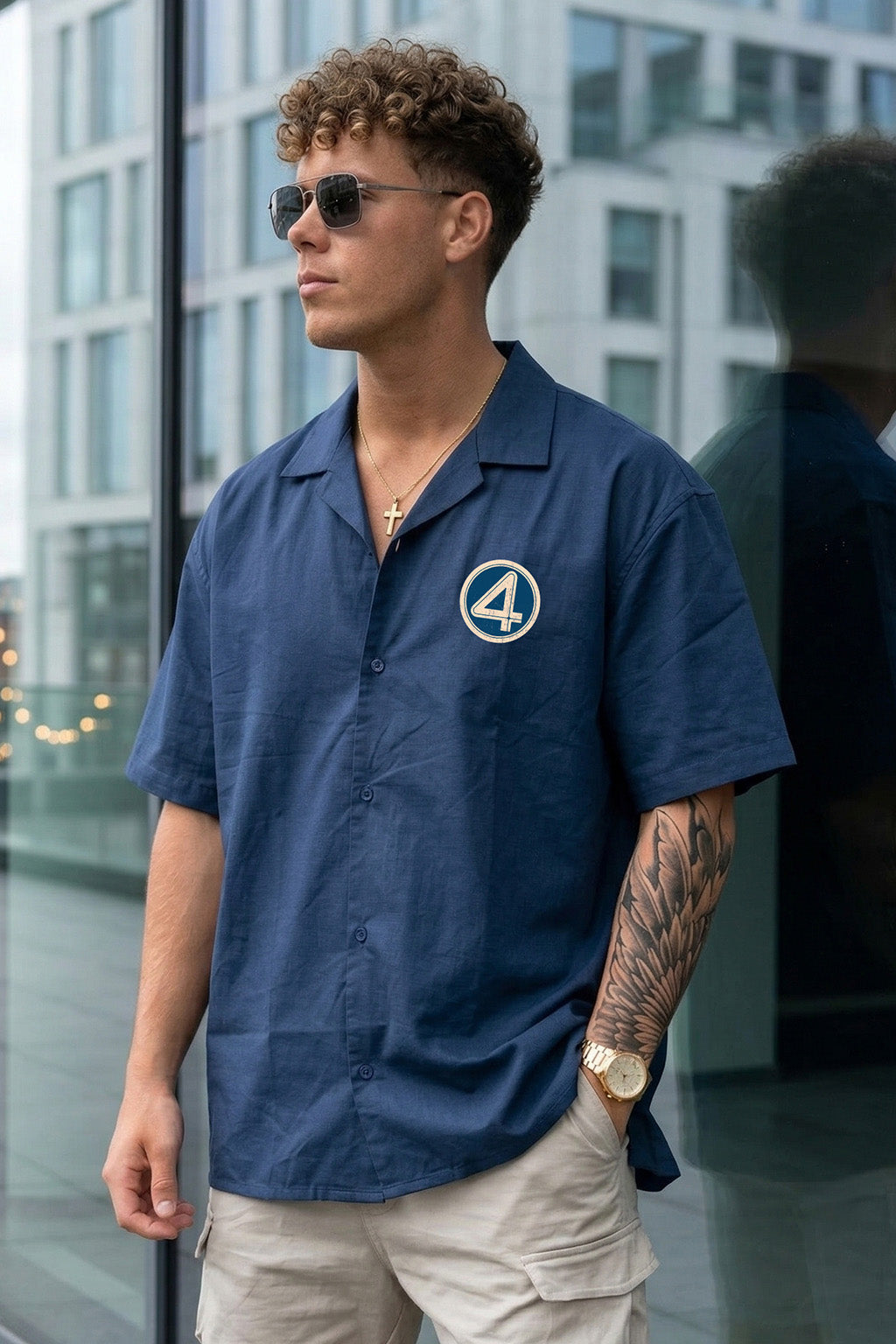 Fantastic Navy Oversized Printed Exclusive Shirt