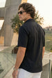 Black Plain Regular Fit Half Sleeve Single Pocket Exclusive Shirt