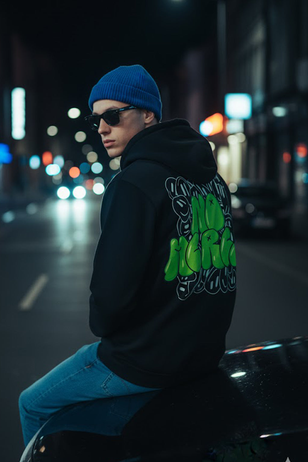 No Mercy Black Regular Fit Back Printed Hoodie