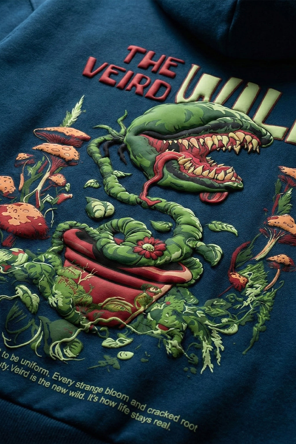 Veirdo Wild Moroccan Blue Oversized Puff Printed Exclusive Hoodie