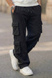 Black 6 Pocket Baggy Fit Exclusive Knitted Cargo Pant