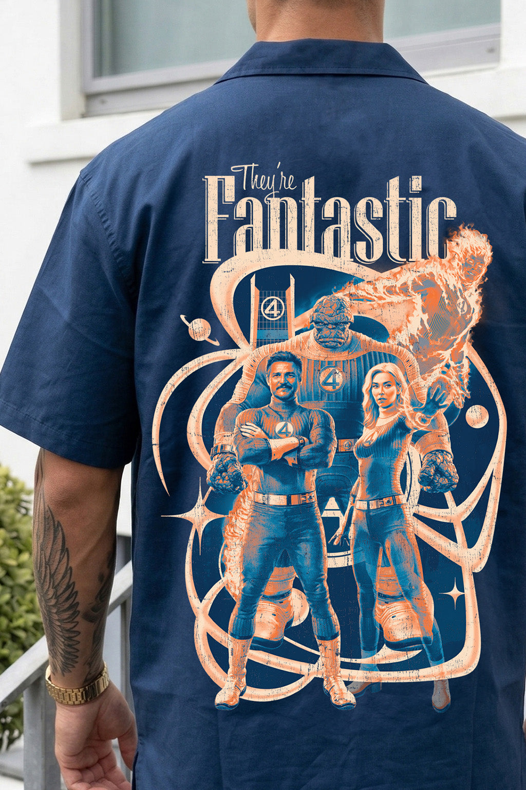 Fantastic Navy Oversized Printed Exclusive Shirt