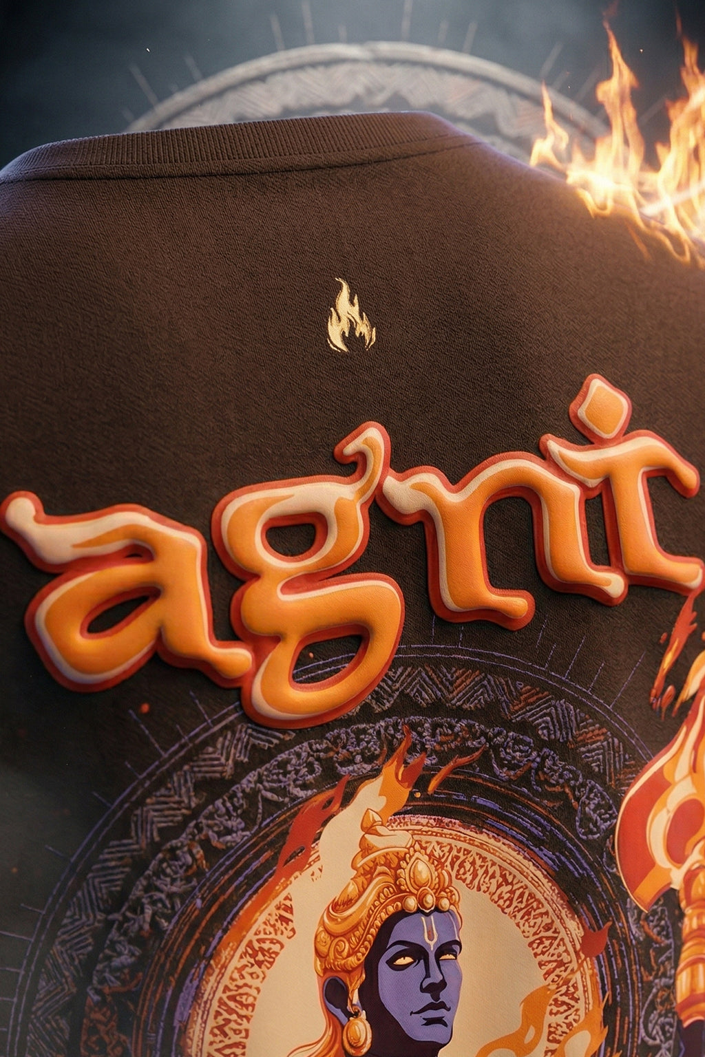 अग्नि Brown Puff Printed Exclusive T-shirt Supreme Edition