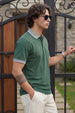 Olive Stripped Collar Regular Fit Exclusive Pique Lycra Polo T-Shirt