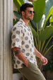 Lunar Circle Beige All Over Printed Oversized Exclusive Shirt