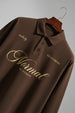 Be Veirdo Brown Oversized Full Sleeve Exclusive Polo T-shirt