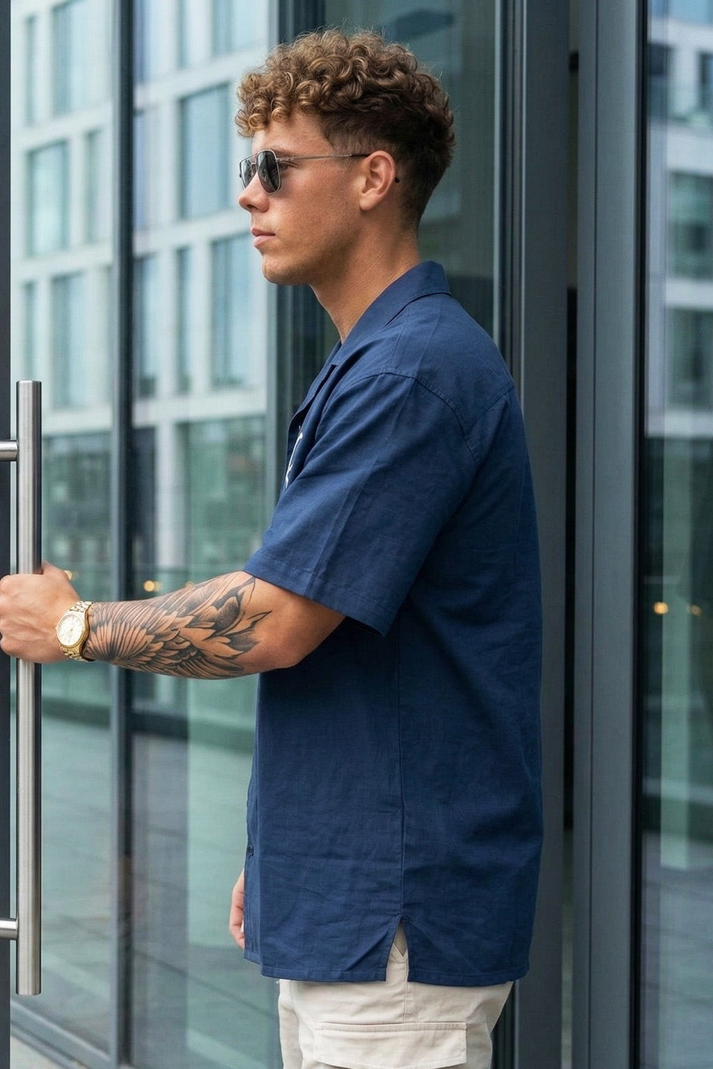 Fantastic Navy Oversized Printed Exclusive Shirt