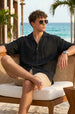 Feather Feel Black Oversized Plain Double Layer Exclusive Cotton Shirt