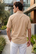 Beige Plain Regular Fit Half Sleeve Single Pocket Exclusive Shirt