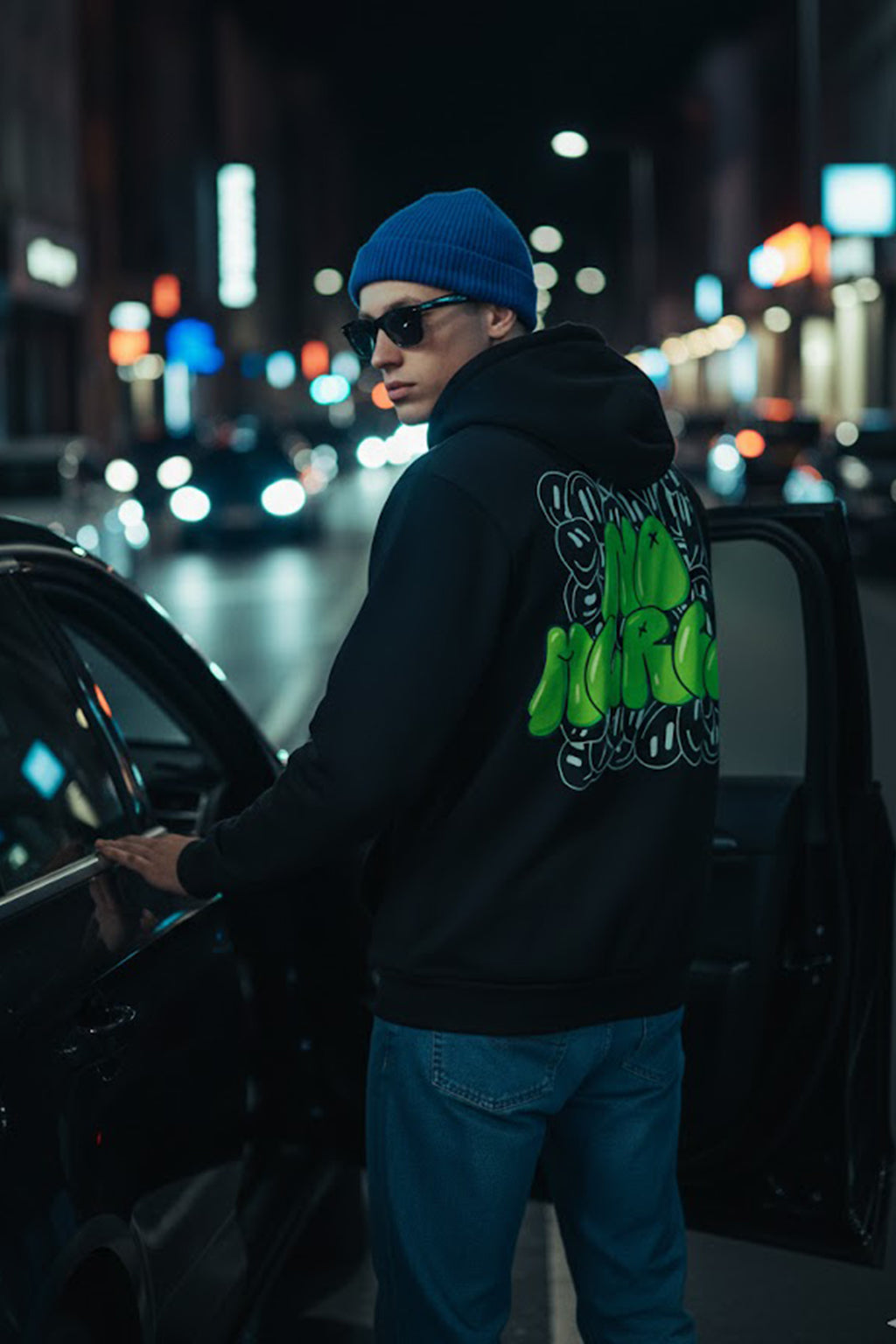 No Mercy Black Regular Fit Back Printed Hoodie