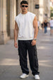Black 6 Pocket Baggy Fit Exclusive Knitted Cargo Pant