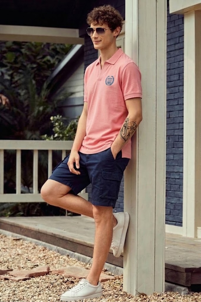 Veirdo Pink Rib Collar Economic Regular Fit Pique Polo