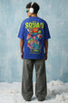 Squad Royal Blue Oversized Puff Printed Exclusive T-shirt