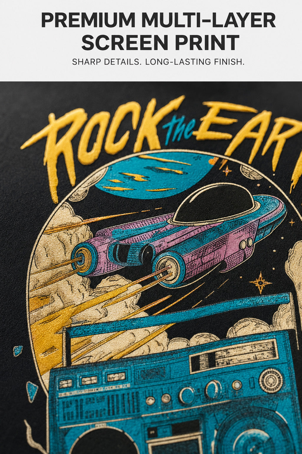 Rock The Earth 3D Puff Print Exclusive T-shirt Supreme Edition