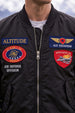 Altitude Black Multi-Patch Detailed Full Sleeve Zip-Up Pilot Jacket