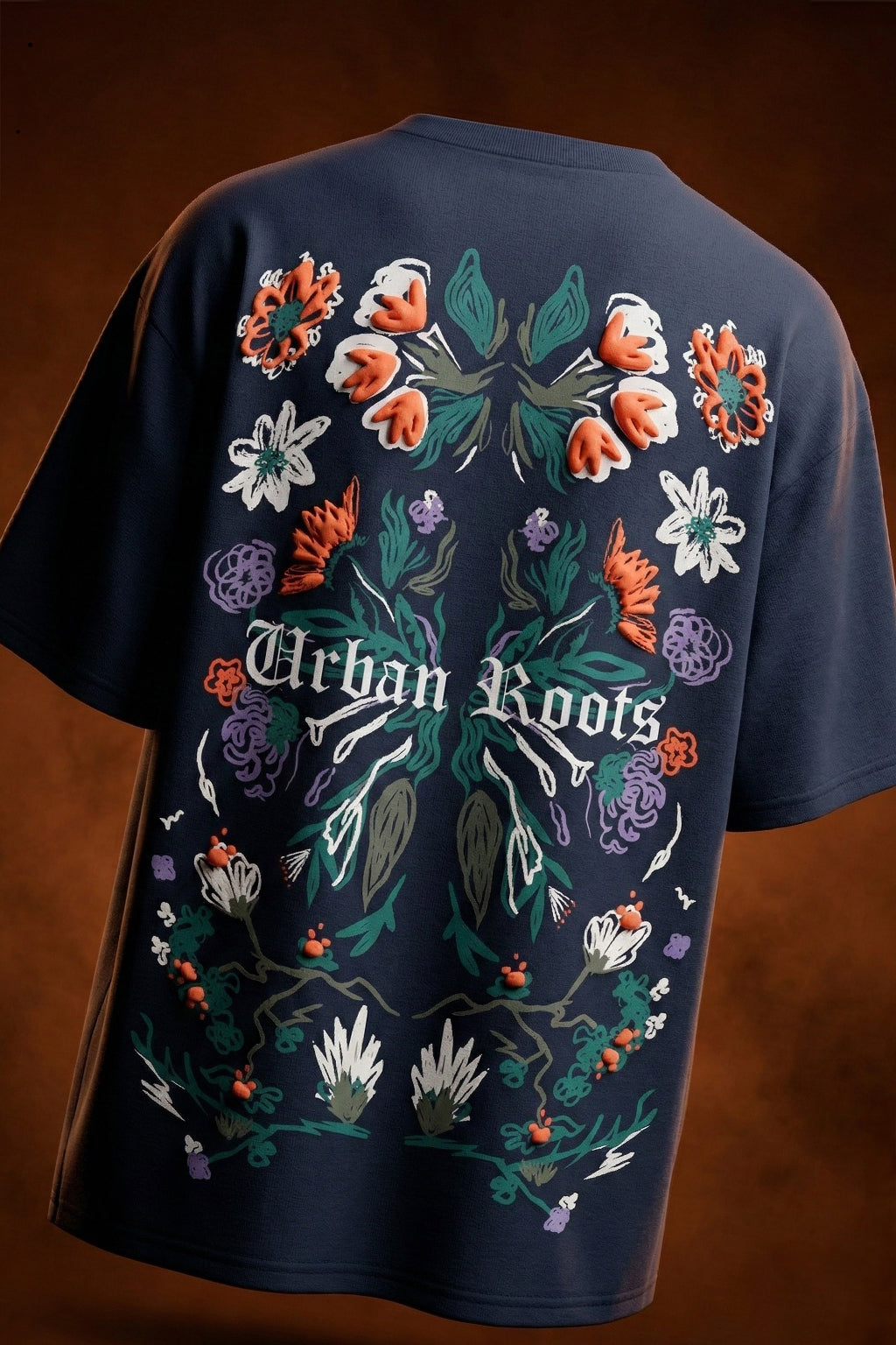 Urban Roots Navy 3D Puff Print Exclusive T-shirt Supreme Edition