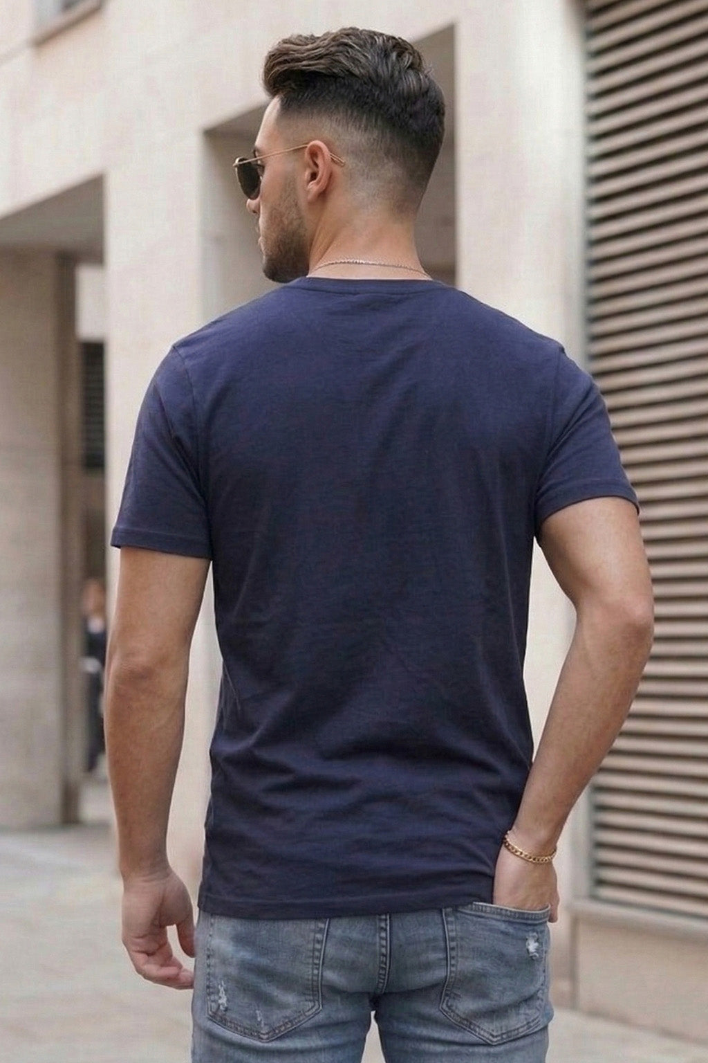 Arizona Navy Regular Fit Printed T-shirt