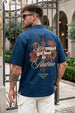 Nature Navy Oversized Printed Exclusive Shirt