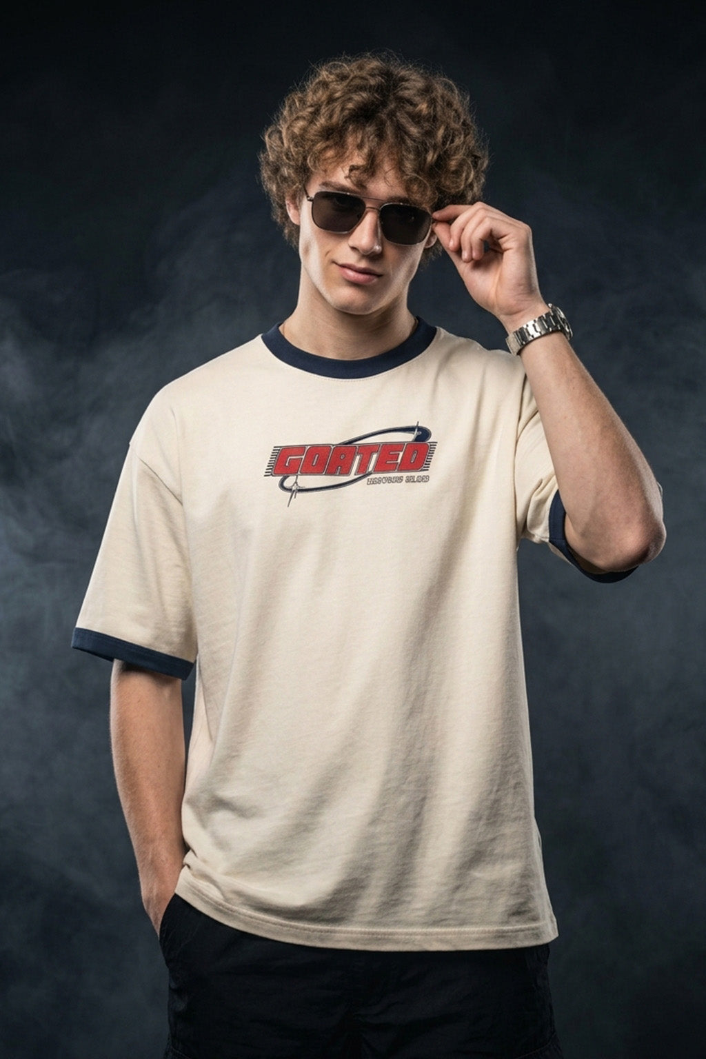Goated Swanwhite Oversized Printed T-shirt