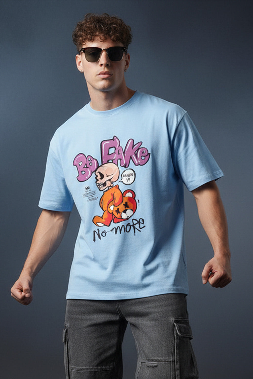 Be Fake Dutch Canal Oversized Graphic Printed T-shirt
