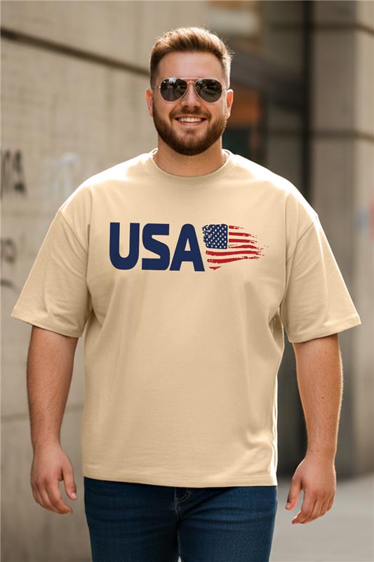USA Swanwhite Graphic Printed Plus Size T-shirt
