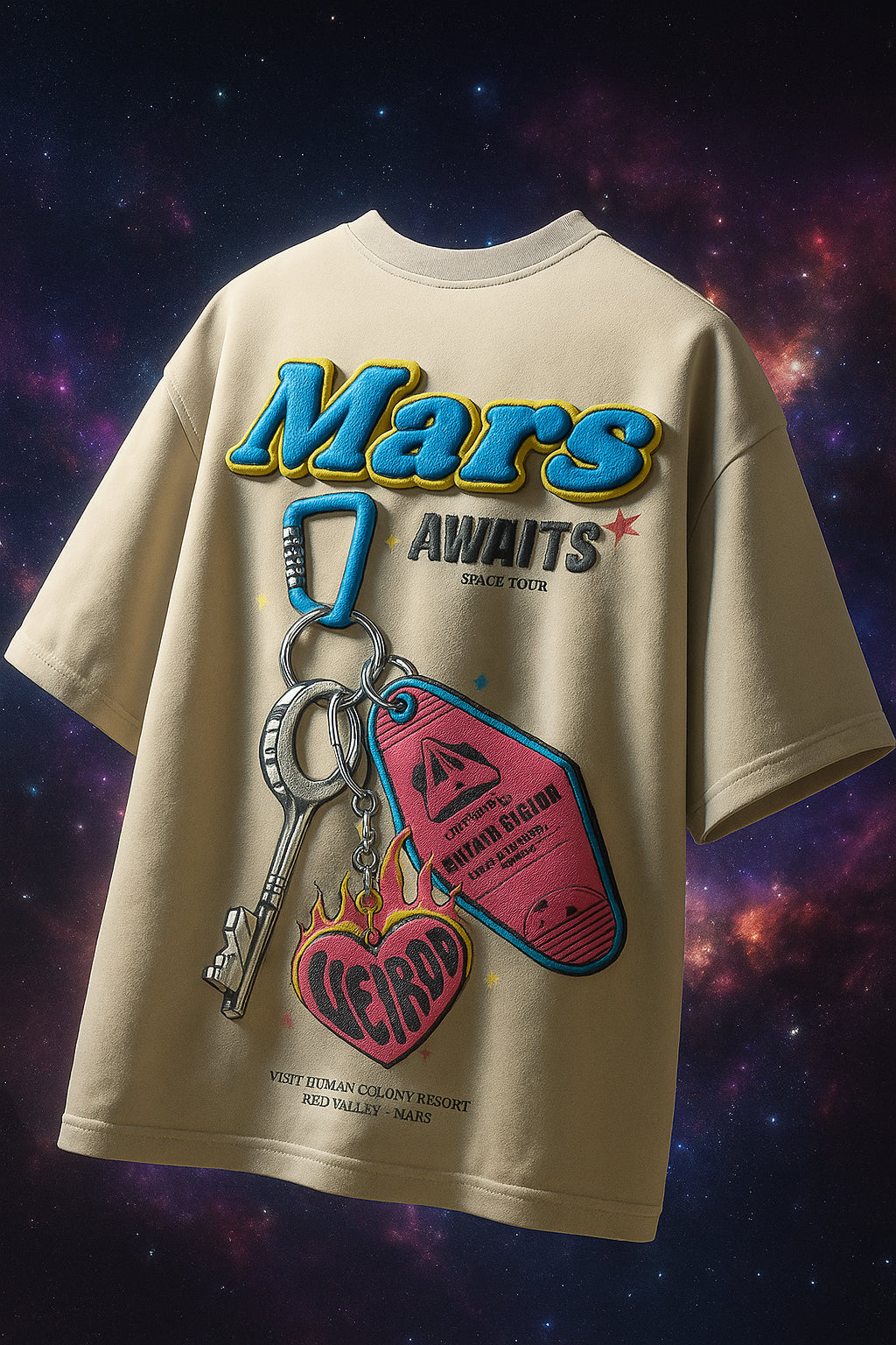 Mars Swanwhite Oversized Puff Printed Exclusive T-shirt