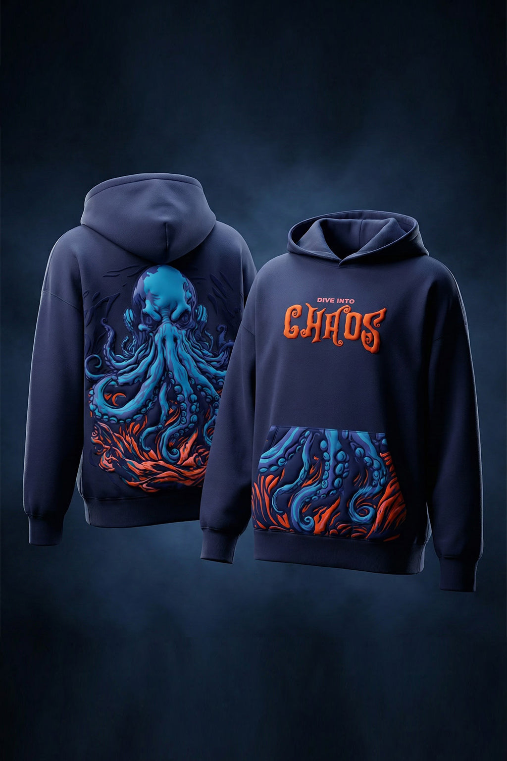Chaos Future Dusk Oversized Puff Printed Exclusive Hoodie