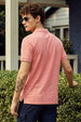 Veirdo Pink Rib Collar Economic Regular Fit Pique Polo