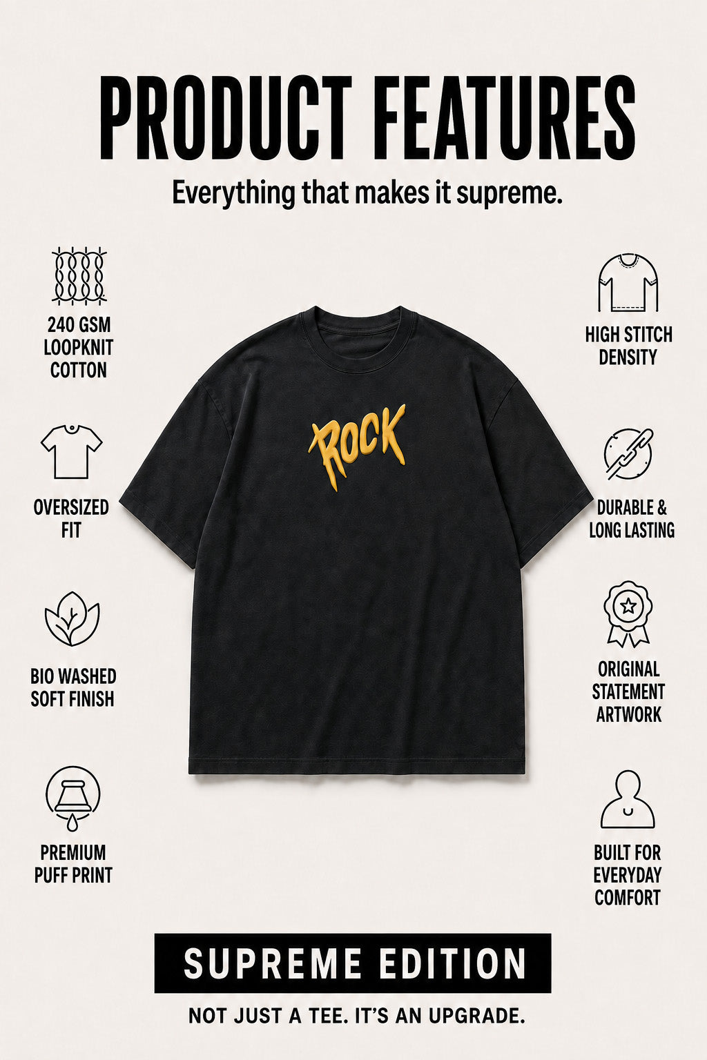 Rock The Earth 3D Puff Print Exclusive T-shirt Supreme Edition