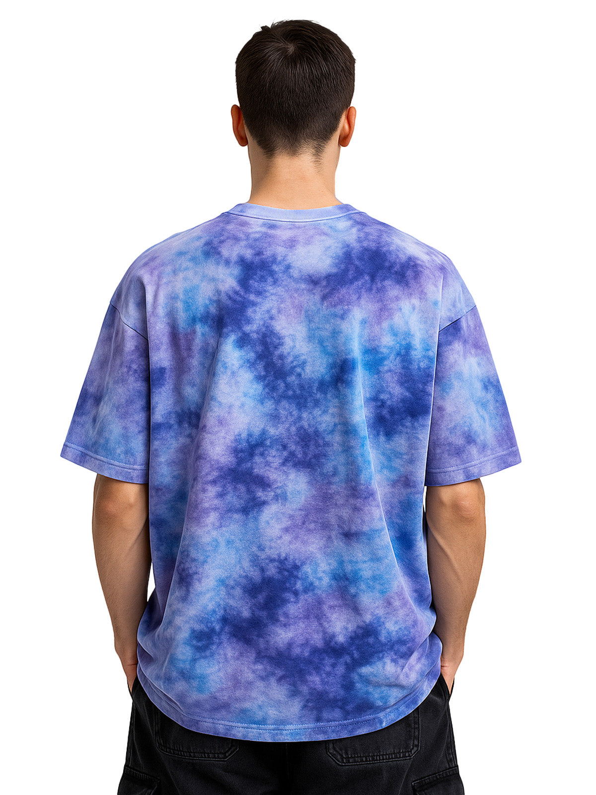 Smoke Lilac Oversized Tie-Die Printed T-shirt