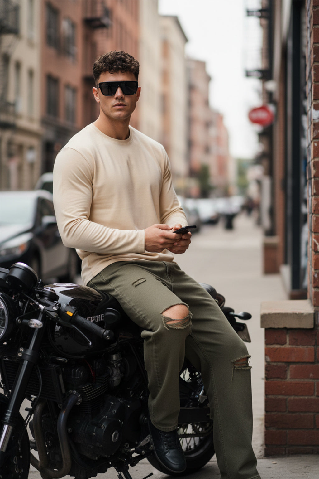 Swan White Plain Full Sleeves Regular Fit T-shirt