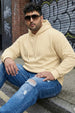 Beige Plain Plus Size Hoodie