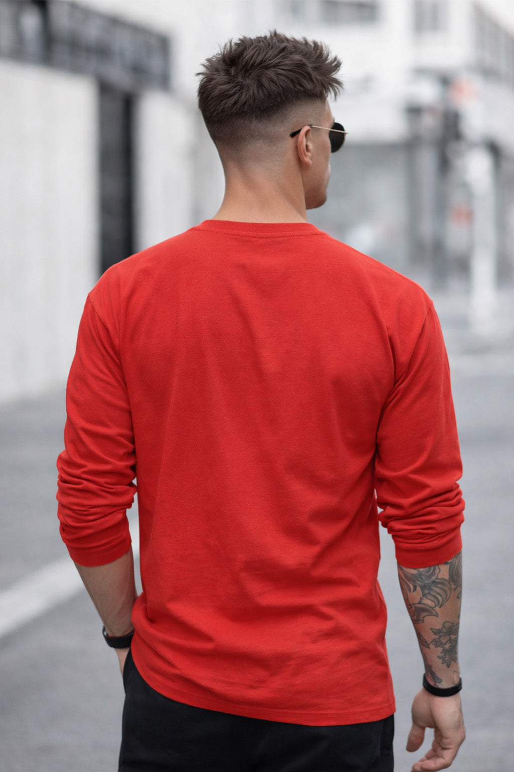 Octopus Red Full Sleeves Regular Fit Printed T-shirt