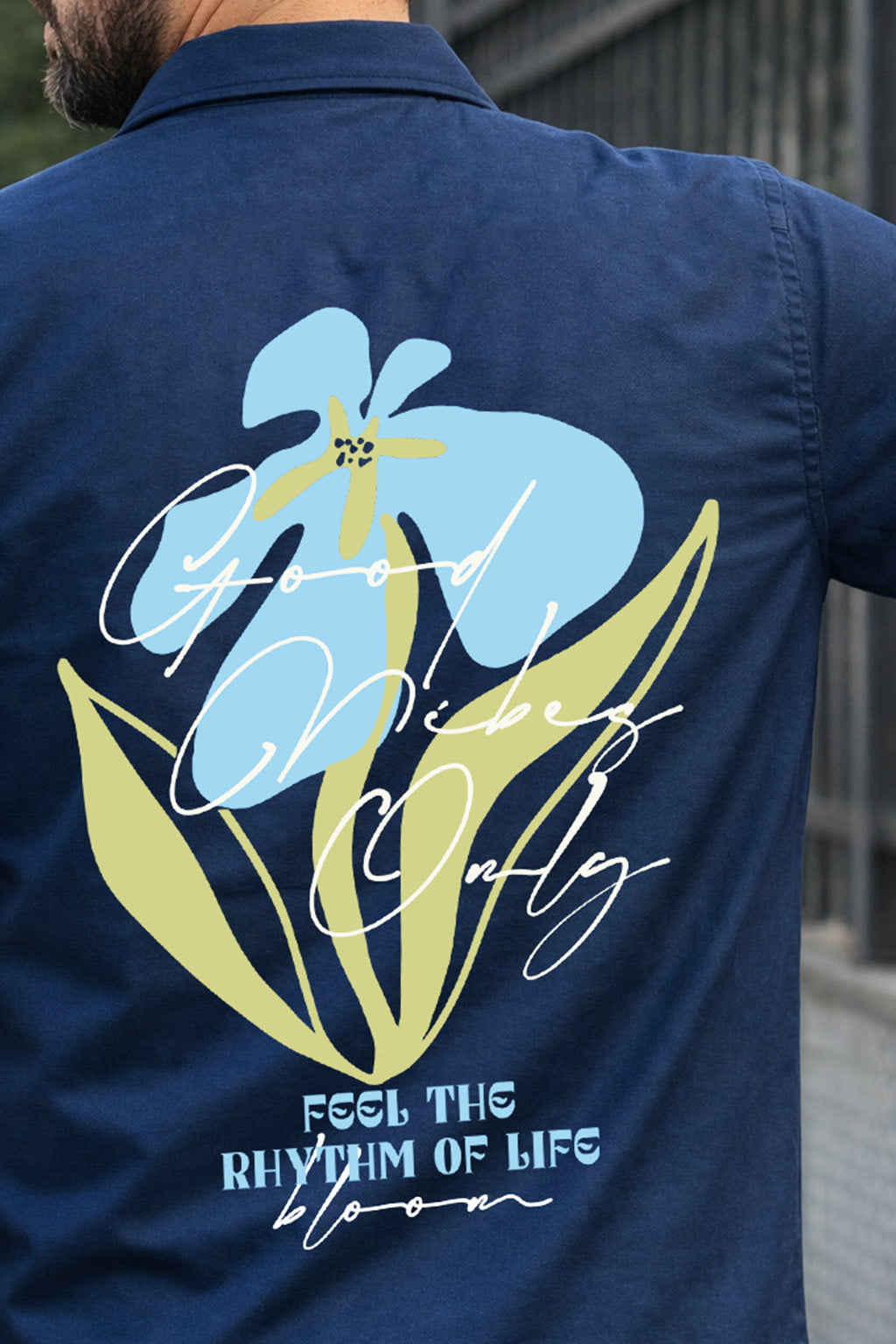 Feel The Rhythm Navy Plus Size Printed Exclusive Shirt