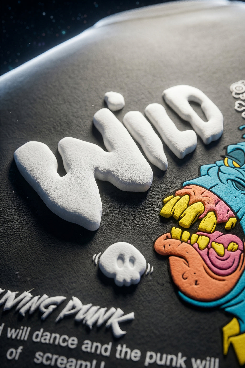 Wild Thing Dark Grey Oversized Puff Printed Exclusive T-shirt