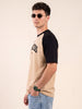 Limitless Raglan Beige Oversized Graphic Printed T-shirt