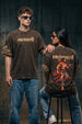 महाबली Brown Acid Washed Puff Printed Exclusive T-shirt Epic Collection For Women