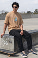 Cool Khakhi Oversized Textured T-shirt
